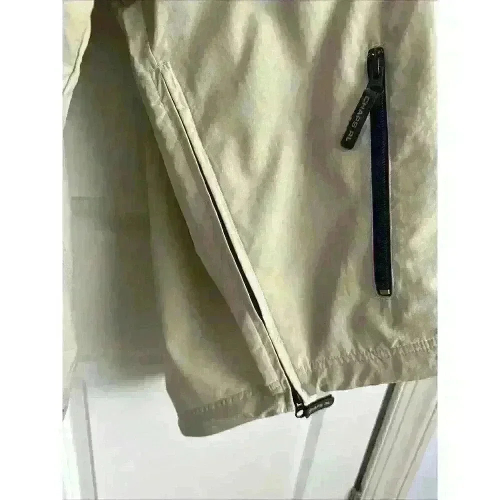 Chaps Ralph Lauren Men’s Sz Large Tan Pullover Windbreaker Jacket Tuck Away Hood - Picture 9 of 16